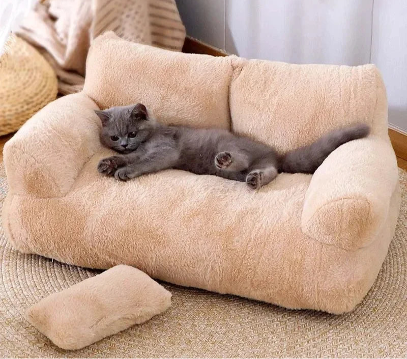 Faux Bunny Fur Pet Sofa Bed