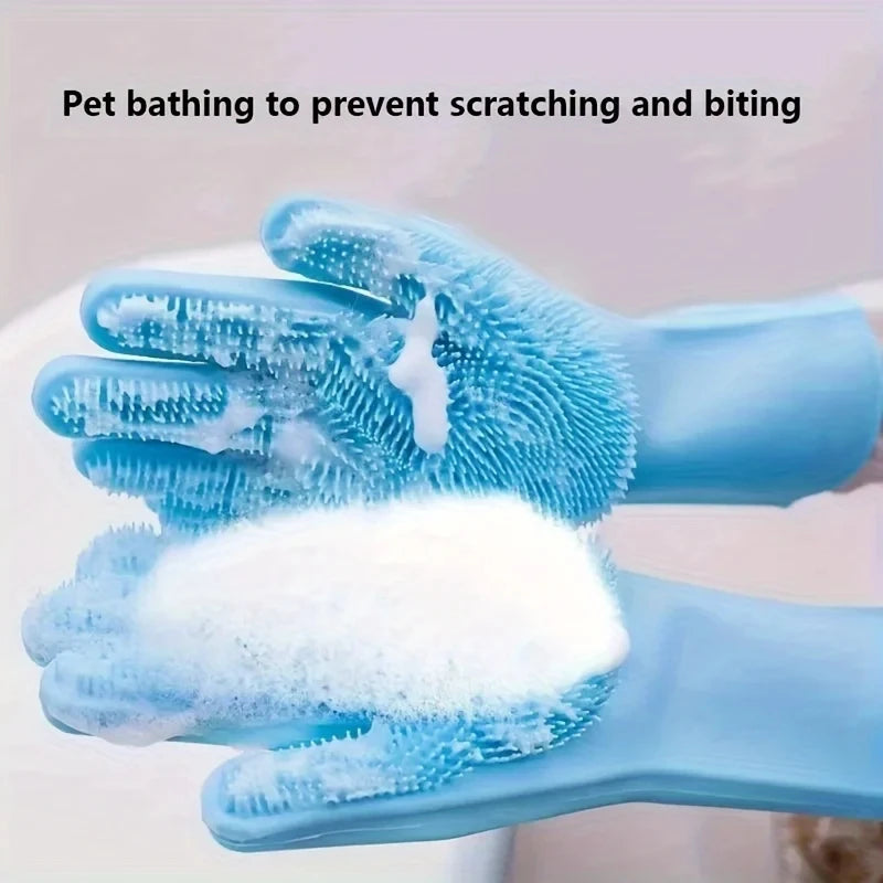 Multi-Use Silicone Grooming and Cleaning Gloves