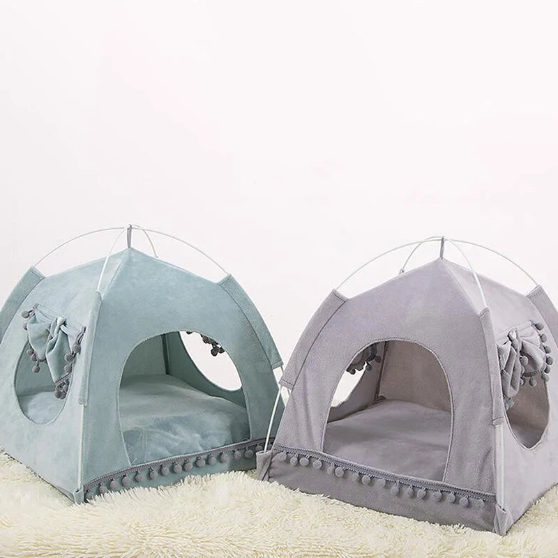 Cozy Cat Tent Bed – Teepee-Style Pet House with Floor