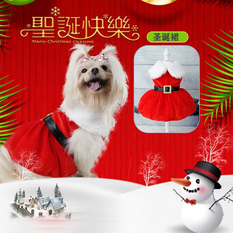 Christmas Princess Dress for Small Pets