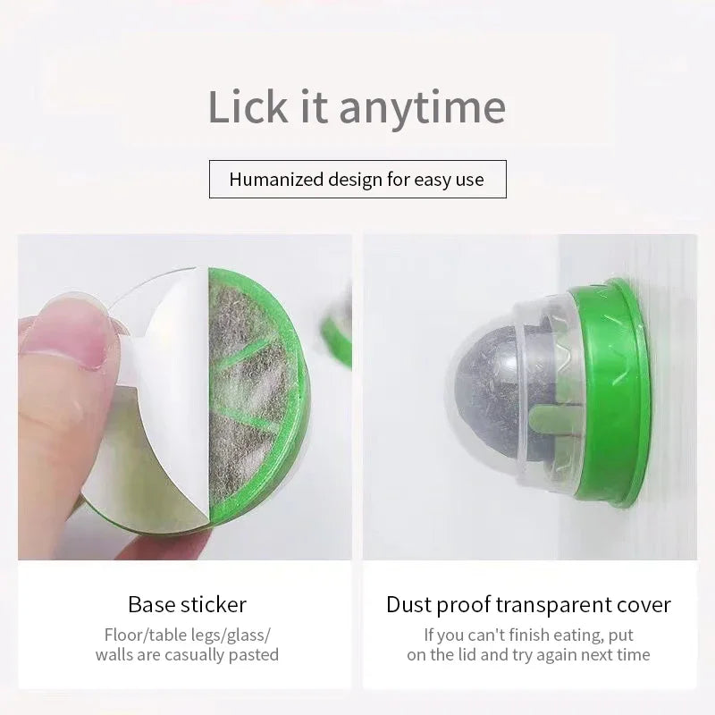 Catnip Delight: Wall Stick-On Ball Toy & Treat