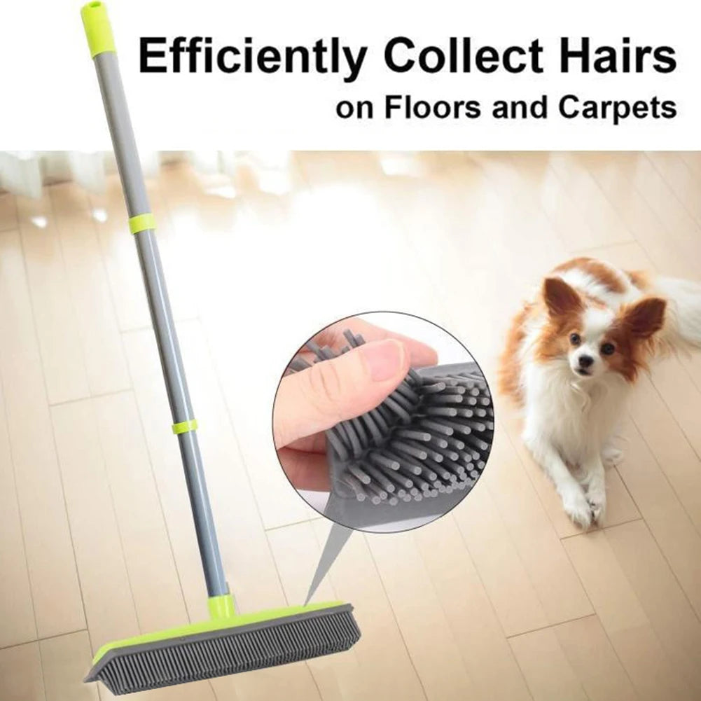 Flex Sweep Pro: Adjustable Pet Hair Rubber Broom